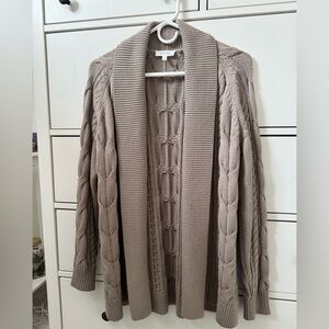 Haven Well Within Cozy Cable Knit Cardigan Sweater - Taupe Women’s Small